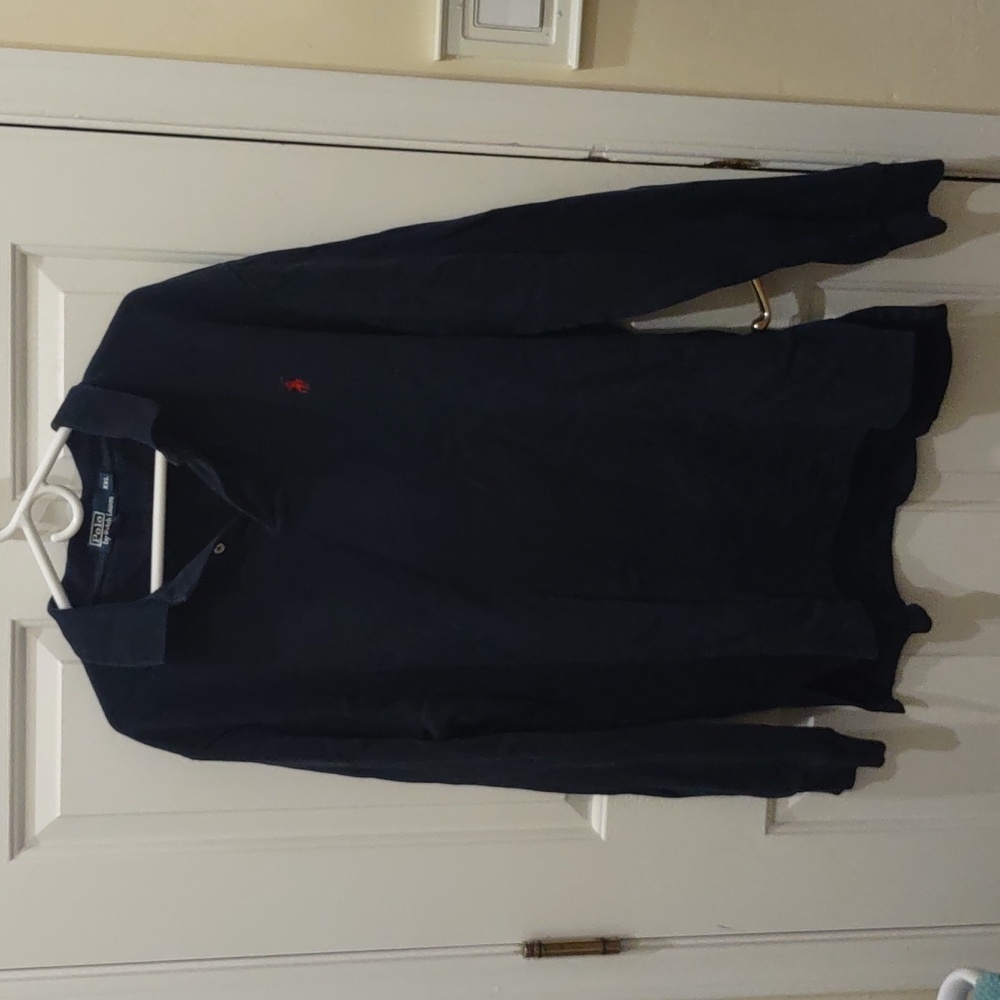 Men's blue Polo Ralph Lauren fleece long sleeve shirt size XXL